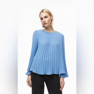 H&M Light Blue Pleated Blouse